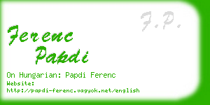 ferenc papdi business card